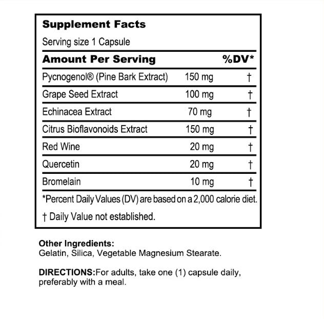 Pine Bark Complex (Antioxidants to Protect Cells from Free Radical Damage), USA, FDA, GMP, NPAC-150mg, 60 Capsules