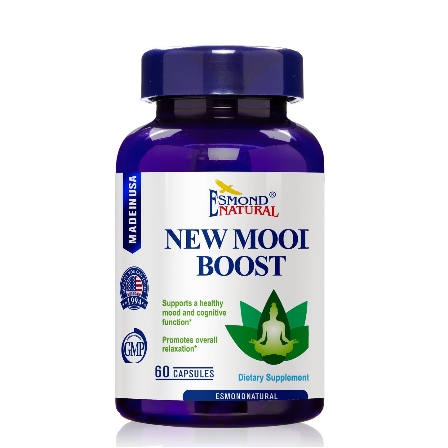 New Mood Boost Capsule (Supports Healthy Mood and Cognitive Functions. Promotes overall Relaxation), USA, FDA, GMP, NPAC-60 Capsules