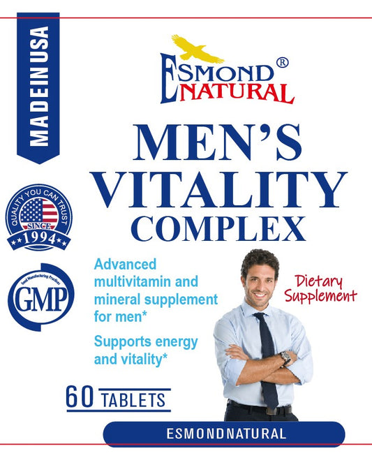 Men's Vitality Complex (Advanced Multivitamin and mineral supplement for men. Supports energy and vitality), USA, FDA, GMP, NPAC-60 Tablets
