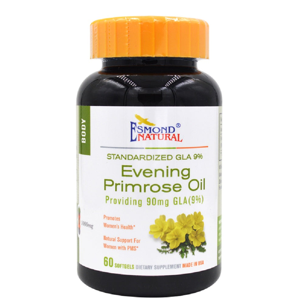 The official Esmond Natural Evening Primrose Oil product bottle.