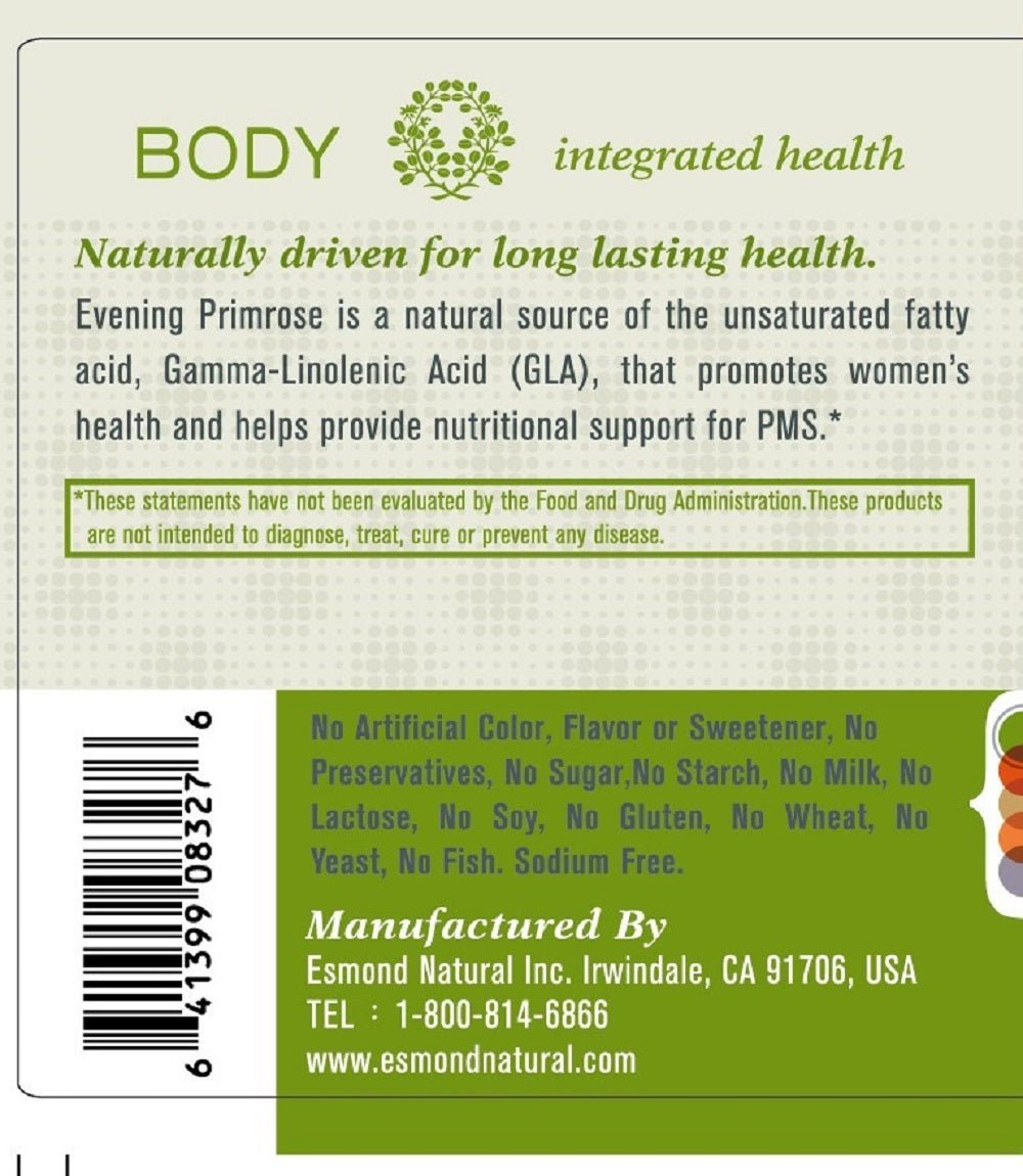Evening Primrose Oil (Promotes Women Health, Natural Support for Women PMS), USA, FDA, GMP, NPAC-1000mg, 60 Softgels