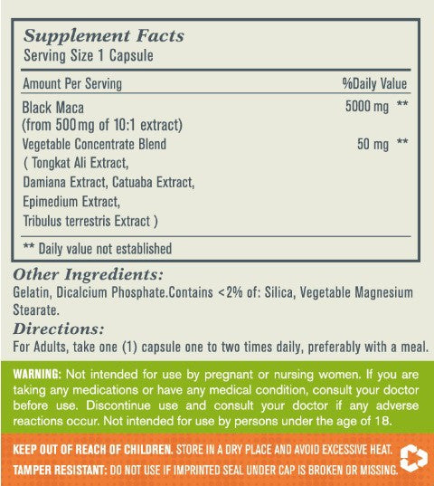 Super Maca Capsule (Energy Enhancer & Mood Stabilizer), USA, FDA, GMP, NPAC-5000mg, 60 Capsules