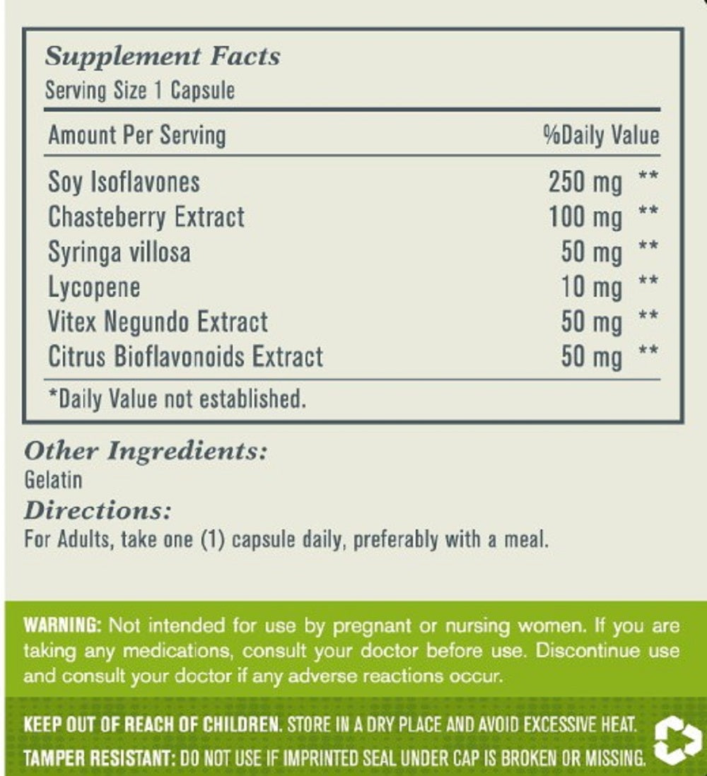 Soy Isoflavones Non-GMO (Supports Menopausal Health & Hot Flashes), USA, FDA, GMP, NPAC-250mg, 60 Capsules