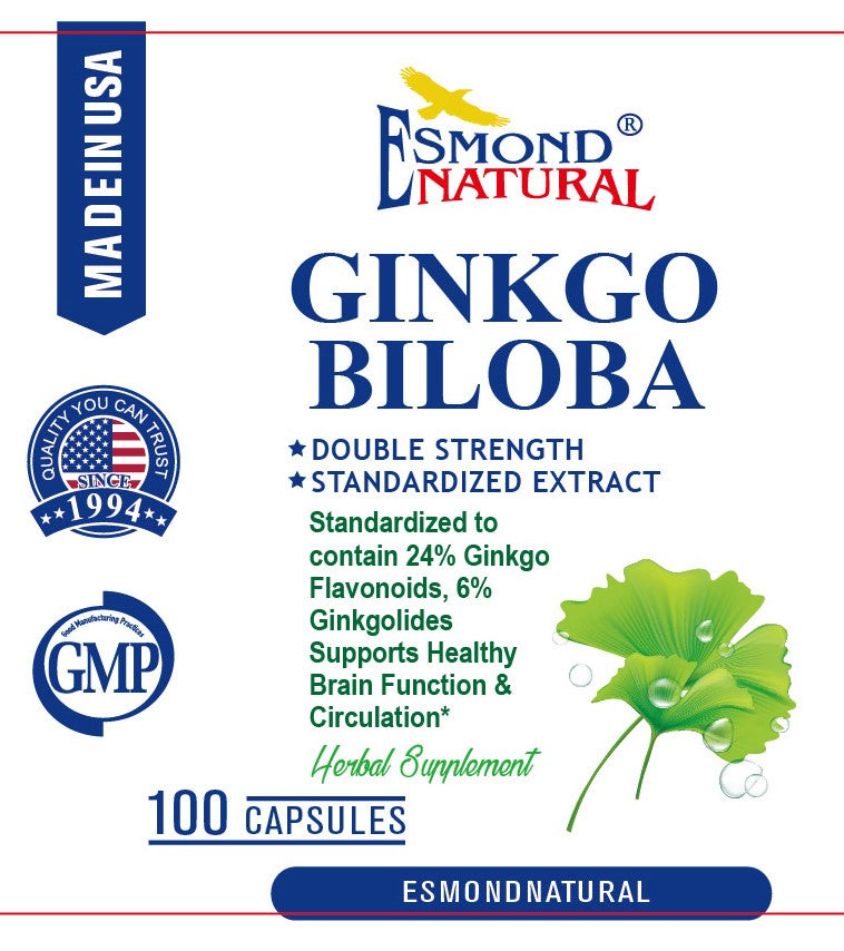 Ginkgo Biloba (DOUBLE STRENGTH. Supports Healthy Brain Function), USA, FDA, GMP, NPAC-100 Capsules