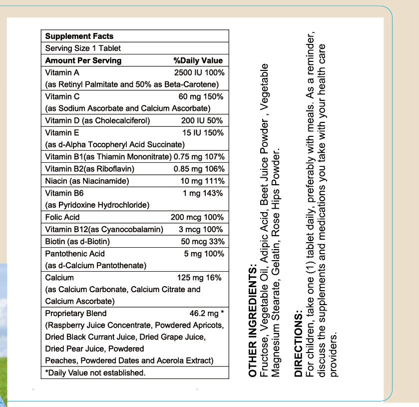Children's Chewable Multivitamins with Calcium (Maintain Health Functions), USA, FDA, GMP, NPAC-60 Tablets