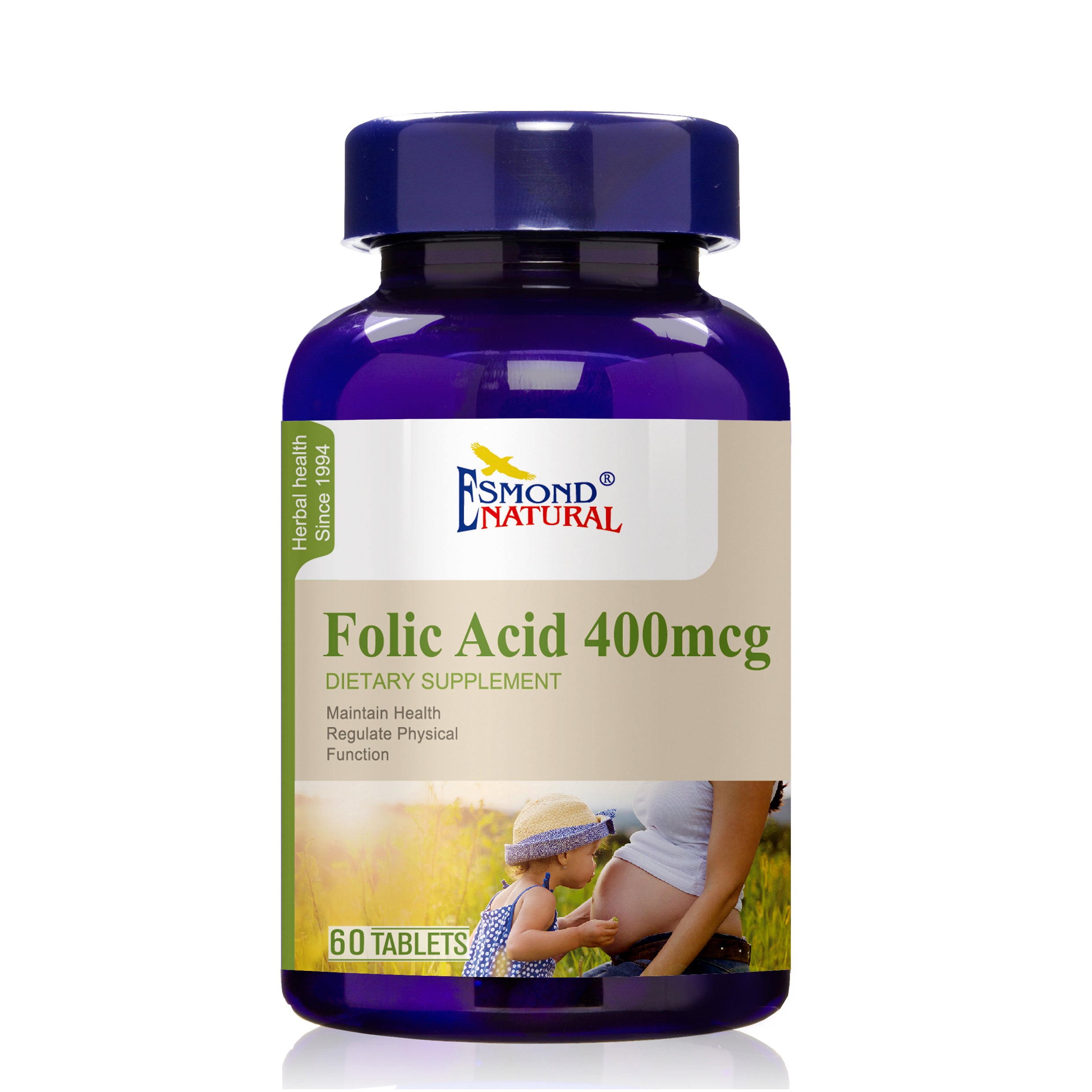 Folic Acid 400mcg (Pregnancy Support, Maintain Health Functions), USA, FDA, GMP, NPAC-400mcg, 60 Tablets