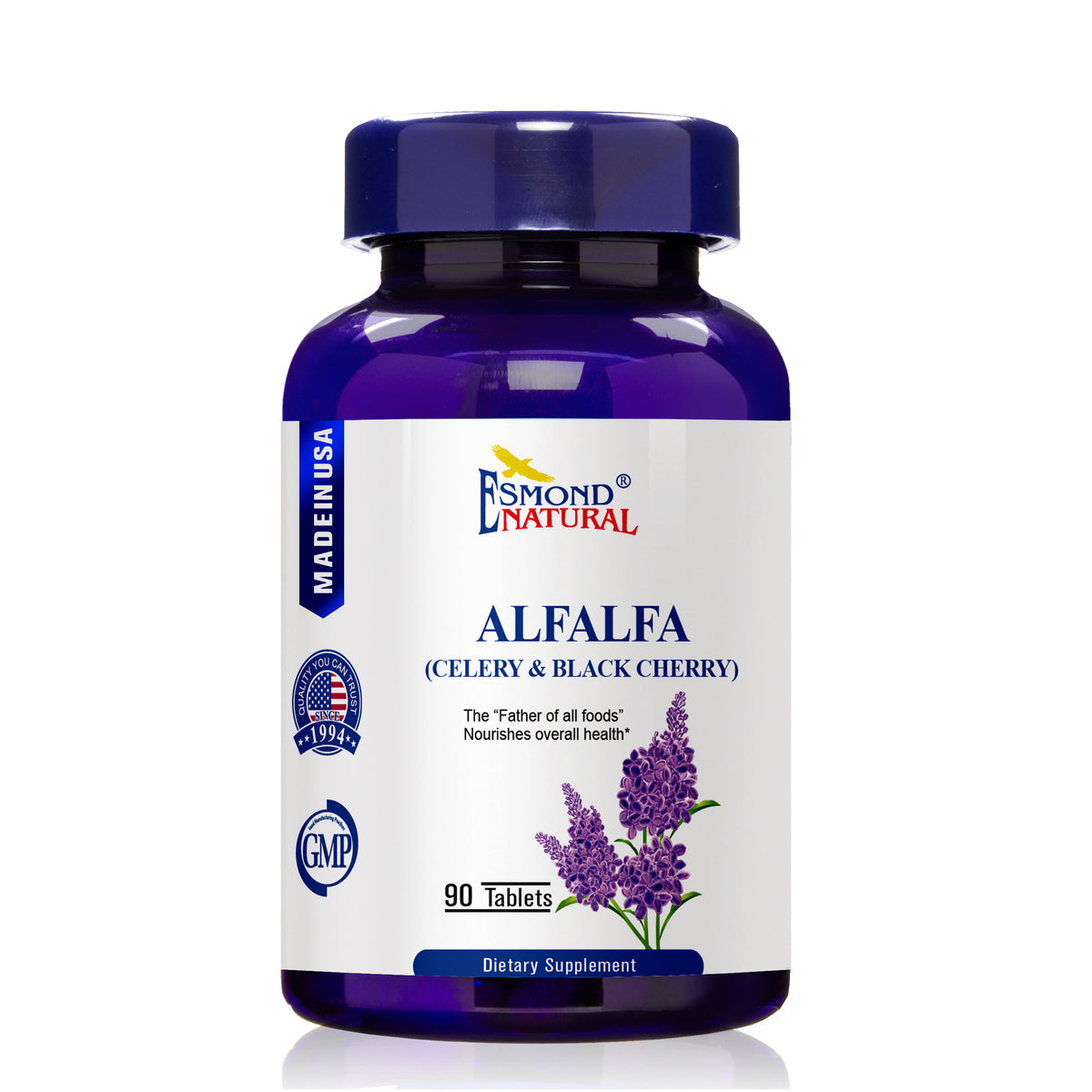 Alfalfa - Celery & Black Cherry (Nourishes Overall Health), USA, FDA, GMP, NPAC-1500mg, 90 Tablets
