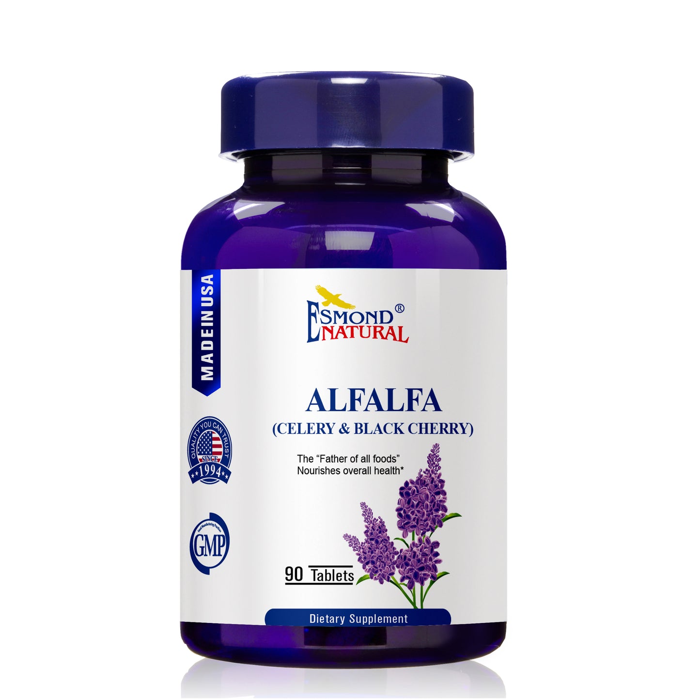 Alfalfa - Celery & Black Cherry (Nourishes Overall Health), USA, FDA, GMP, NPAC-1500mg, 90 Tablets