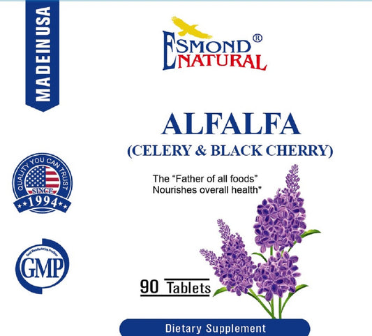 Alfalfa - Celery & Black Cherry (Nourishes Overall Health), USA, FDA, GMP, NPAC-1500mg, 90 Tablets