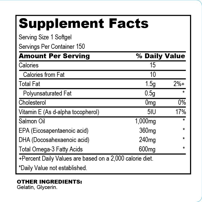 Salmon Oil Omega-600 S Alaska Deep Sea (Supports Heart/Blood Sugar Metabolism), USA, FDA, GMP, NPAC-1000mg, 150 Softgels