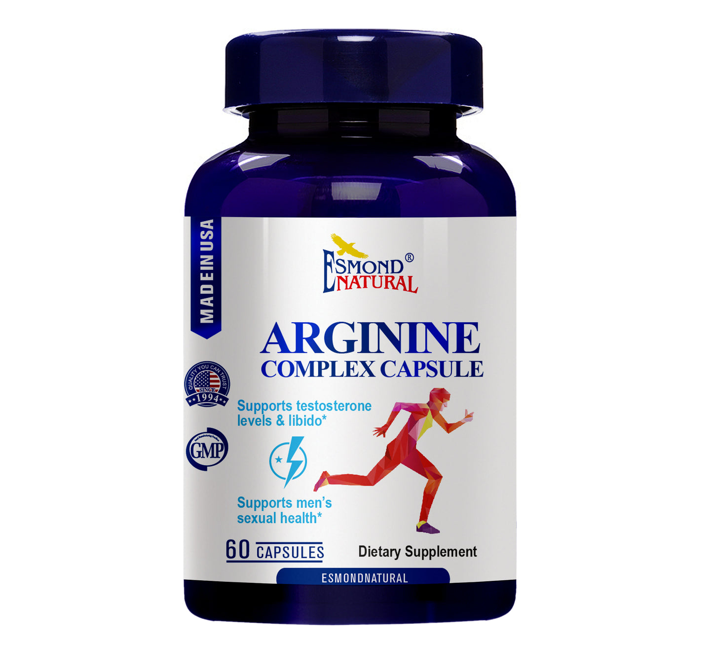 Arginine Complex Capsule (Supports Testosterone Levels, Libido, Men's Health), USA, FDA, GMP, NPAC-60 Capsules