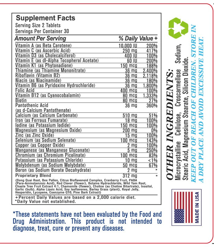 Belle Fukang Complex (Promotes women overall health. Support female hormonal balance, energy and immune health), USA, FDA, GMP, NPAC-60 Tablets