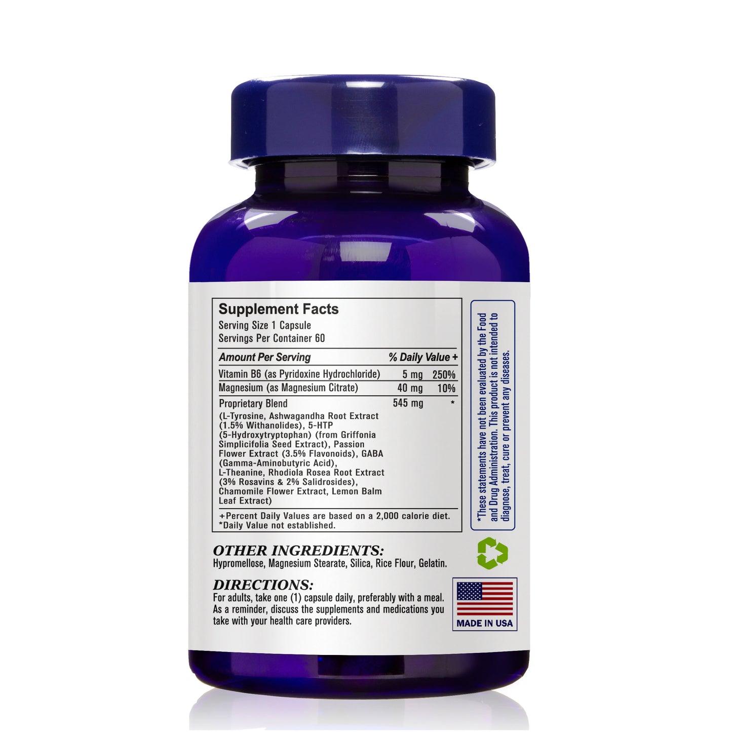 New Mood Boost Capsule (Supports Healthy Mood and Cognitive Functions. Promotes overall Relaxation), USA, FDA, GMP, NPAC-60 Capsules