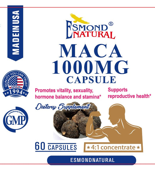 Maca 1000 (Promotes Vitality, Manhood, Hormone Balance and Stamina. Supports Reproductive Health), USA, FDA, GMP, NPAC-1000mg, 60 Capsules