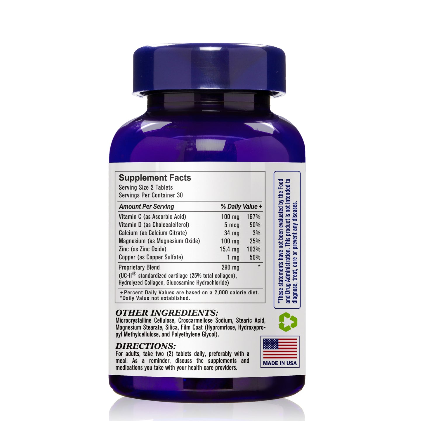 UC II COMPLEX (Comprehensive formula to support joint integrity, movement and flexibility), USA, FDA, GMP, NPAC-60 Tablets
