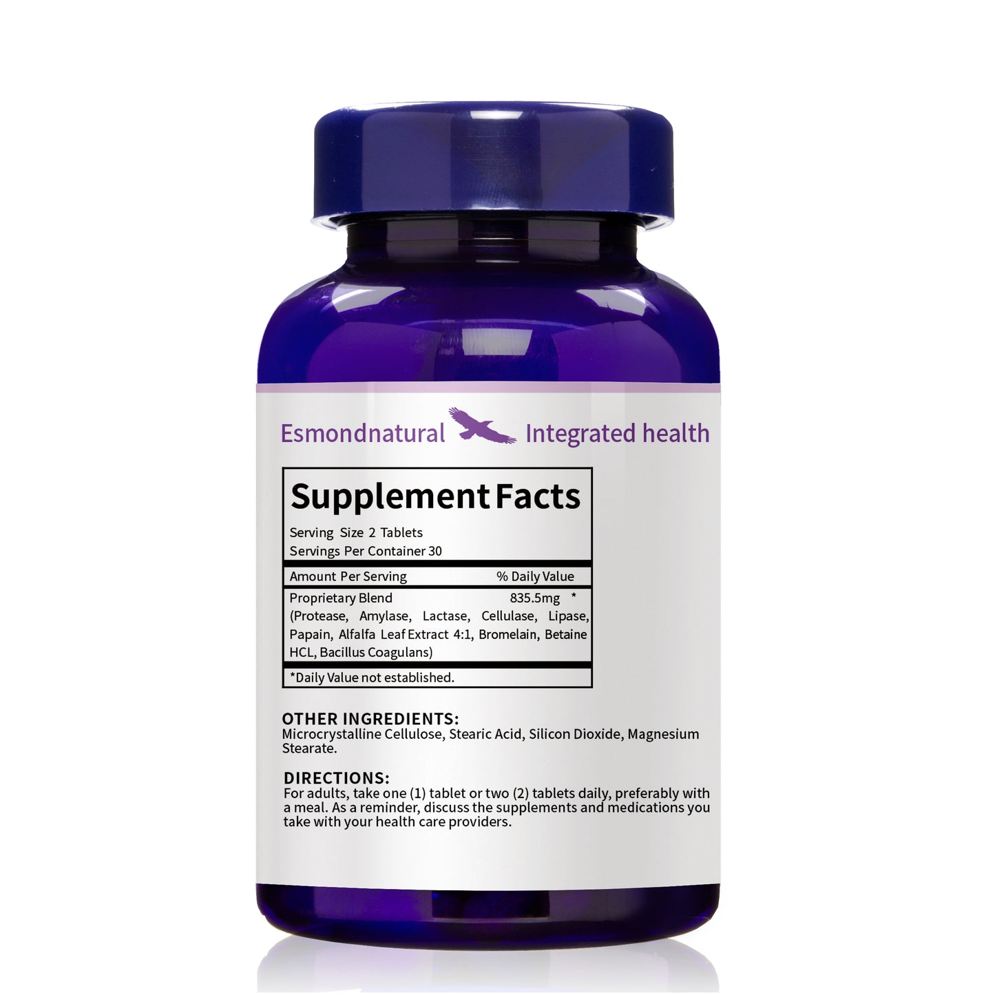 Vegetarian Enzyme Complex (Supports Digestive, Nutrient Absorption and Gut Health), USA, FDA, GMP, NPAC-835.5mg, 60 Tablets