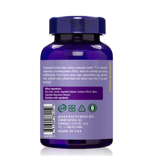 Grapeseed Extract (Helps Maintain Antioxidant Health), USA, FDA, GMP, NPAC-400mg, 60 Capsules