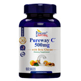 Pureway C with Beta Glucan (500mg with Beta Glucan – Vitamin C Supplement with Citrus Bioflavonoids & Calcium – Immune & Antioxidant Support), USA, FDA, GMP, NPAC-60 Tablets