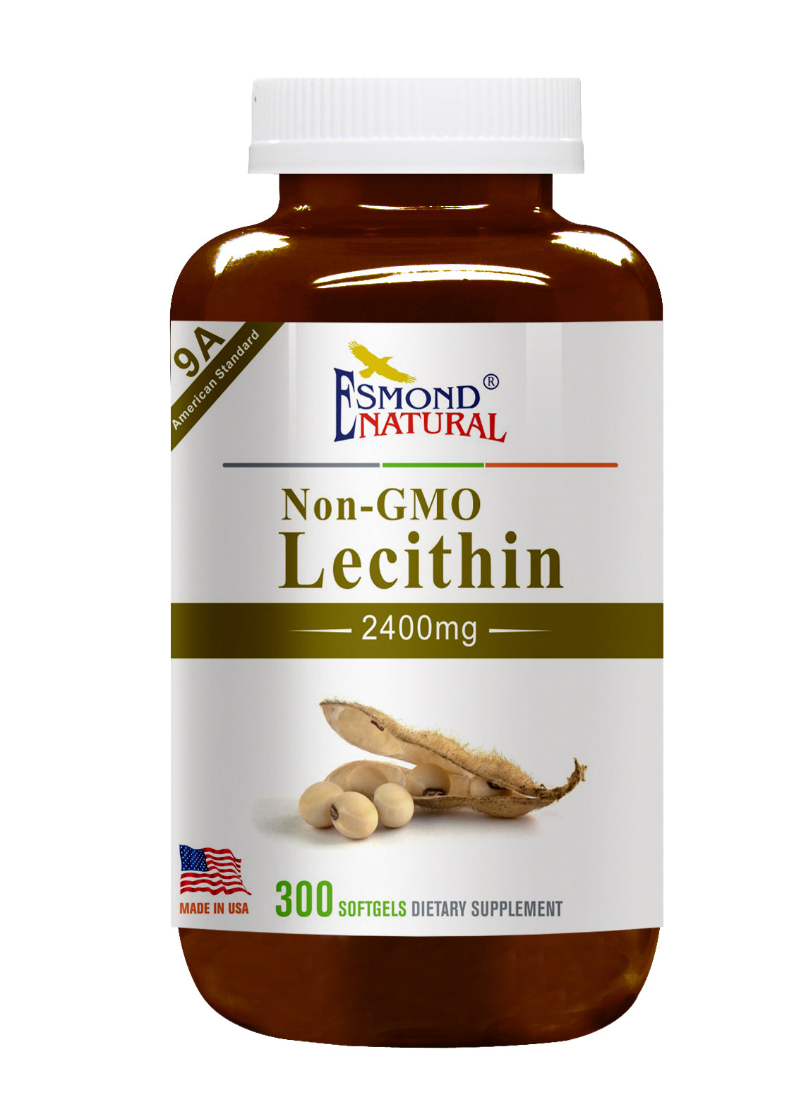 Lecithin (Non-GMO), USA, FDA, GMP, NPAC-2400mg, 300 Softgels