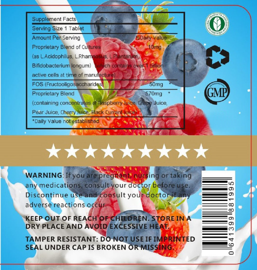 Acidophilus Children Chewable (9A American Standard), USA, FDA, GMP, NPAC-1000mg, 90 Tablets