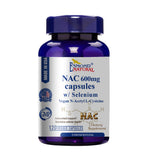 NAC 600mg with Selenium Vegan N-Acetyl L-Cysteine Capsules (Supports Antioxidant Activity & Cellular Health), USA, FDA, GMP, NPAC-600mg, 120 Capsules